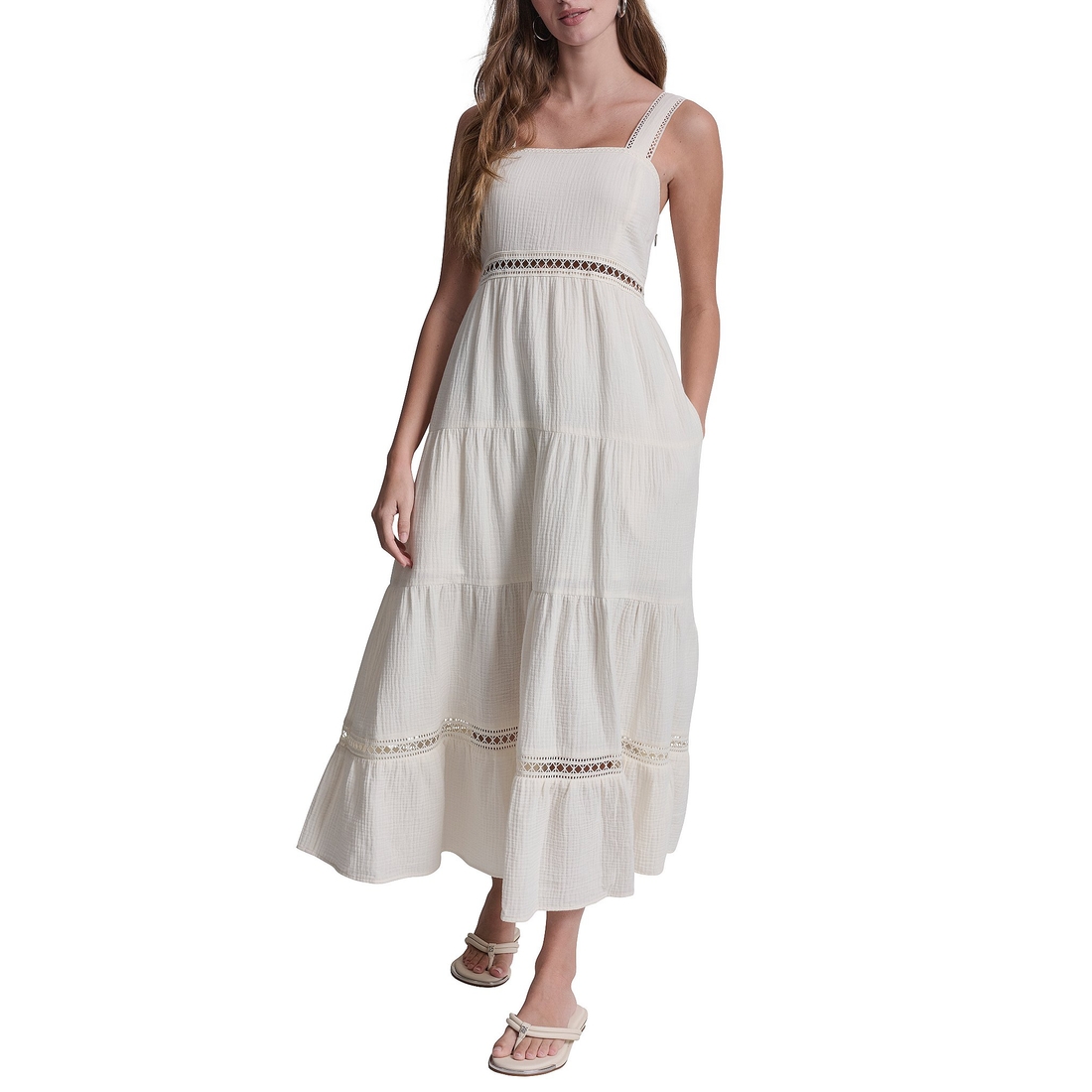 navy blue dress for baby girl Floral Pleated Midi A Line Dress | A-Line Dress