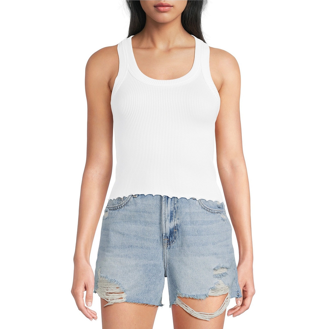 Moa Moa Ribbed Scoop Neck Tank