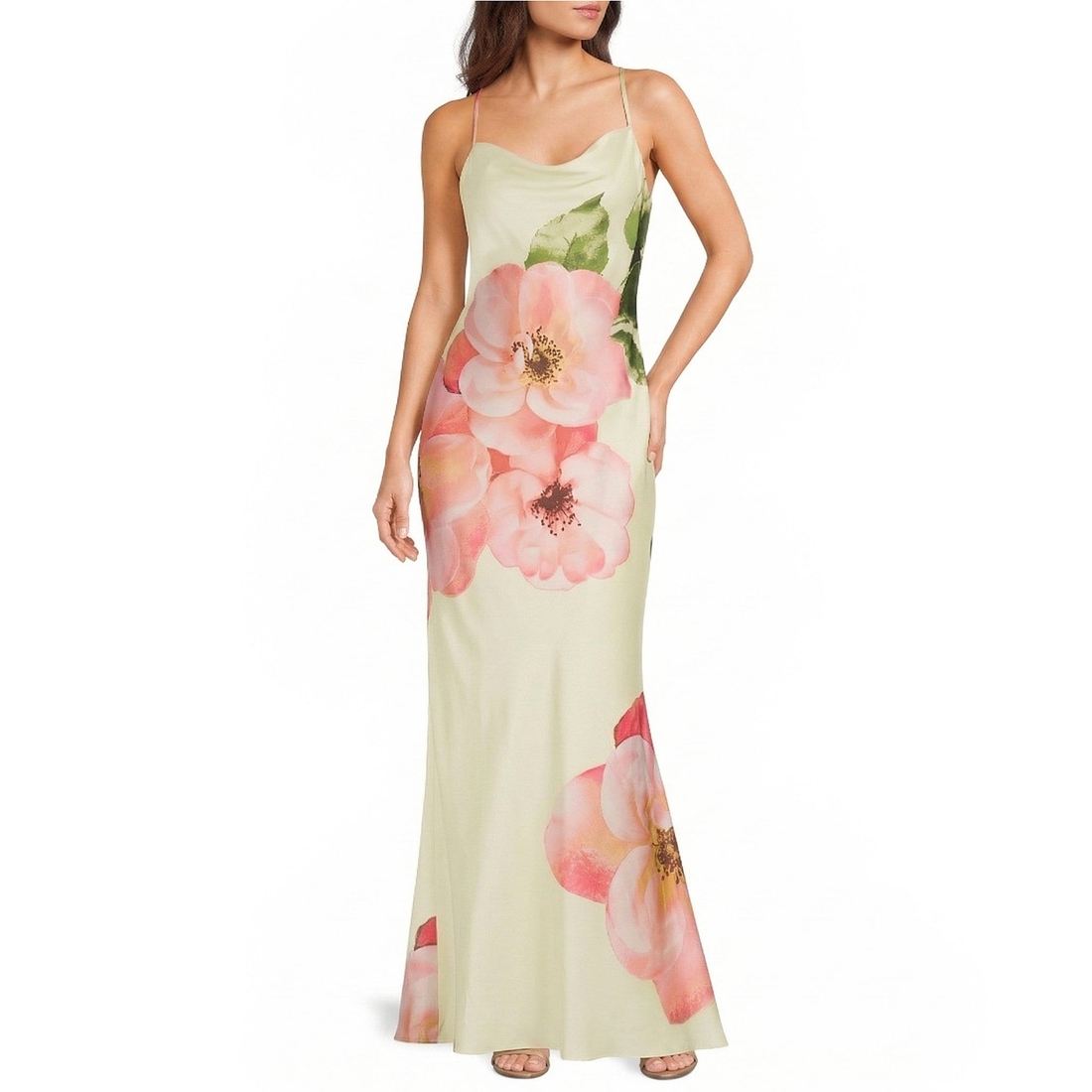 undefined City Vibe Exploded Floral Print Drape Front A-Line Long Dress available now at Cielo Vista Mall undefined City Vibe Exploded Floral Print Drape Front A-Line Long Dress available now at Cielo Vista Mall