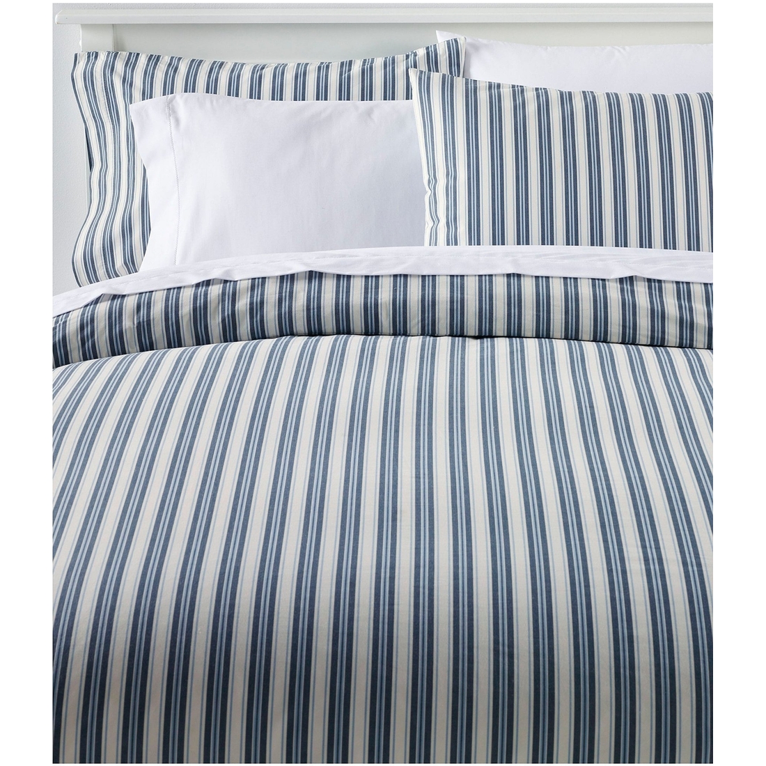 L.l.bean Sunwashed Percale Stripe Print Comforter