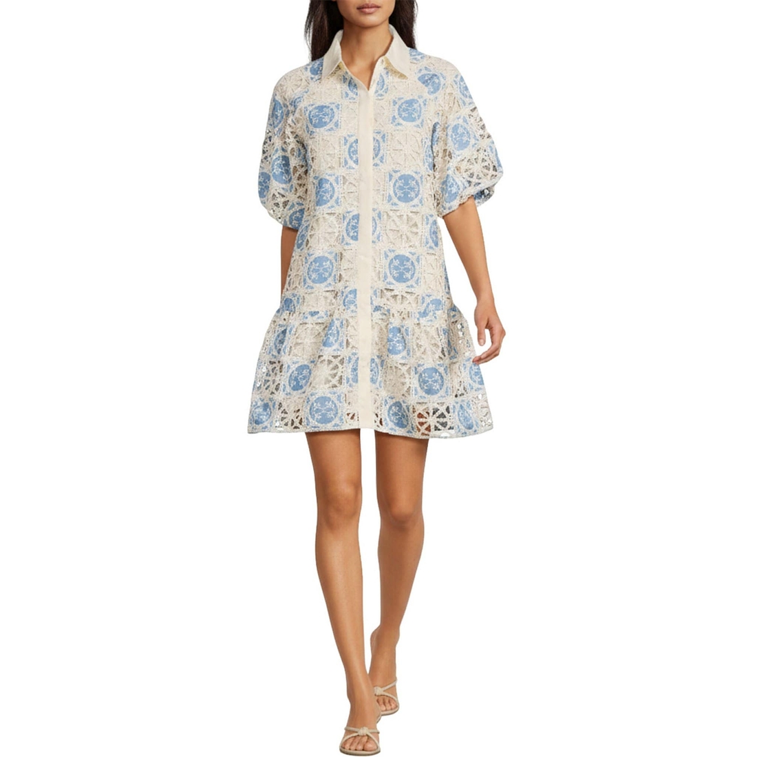knee length dresses for ladies Reece Short Sleeve Straight Fit Midi Dress, Large main image 0