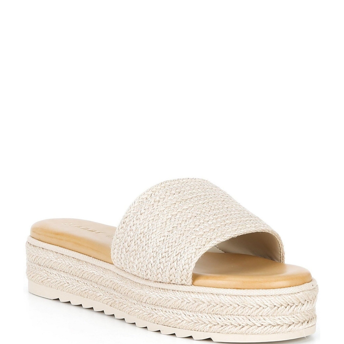 Gianni Bini Karsten Raffia Espadrille Platform Slide Sandals
