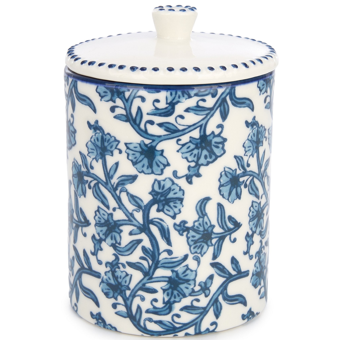 Mud Pie Block Print Storage Covered Jar
