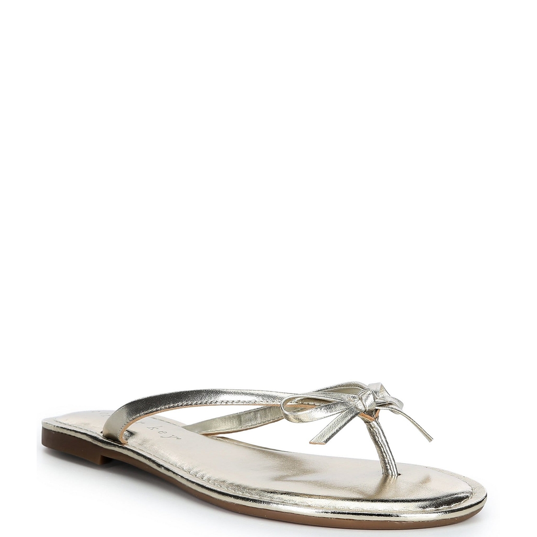 Copper Key Sandy Bow Metallic Flip Flops
