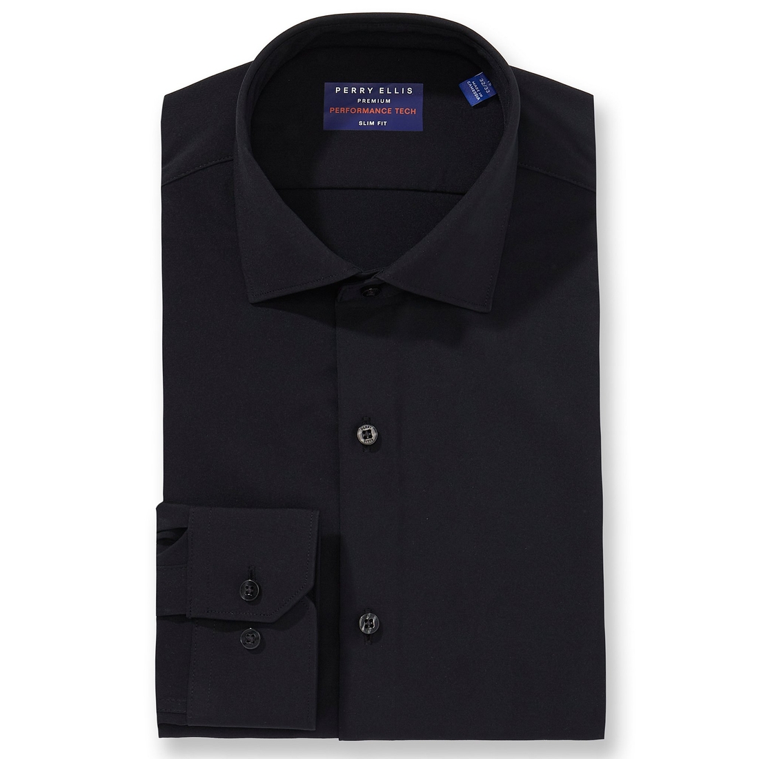 Perry Ellis Performance Spread Collar Solid Dress Shirt
