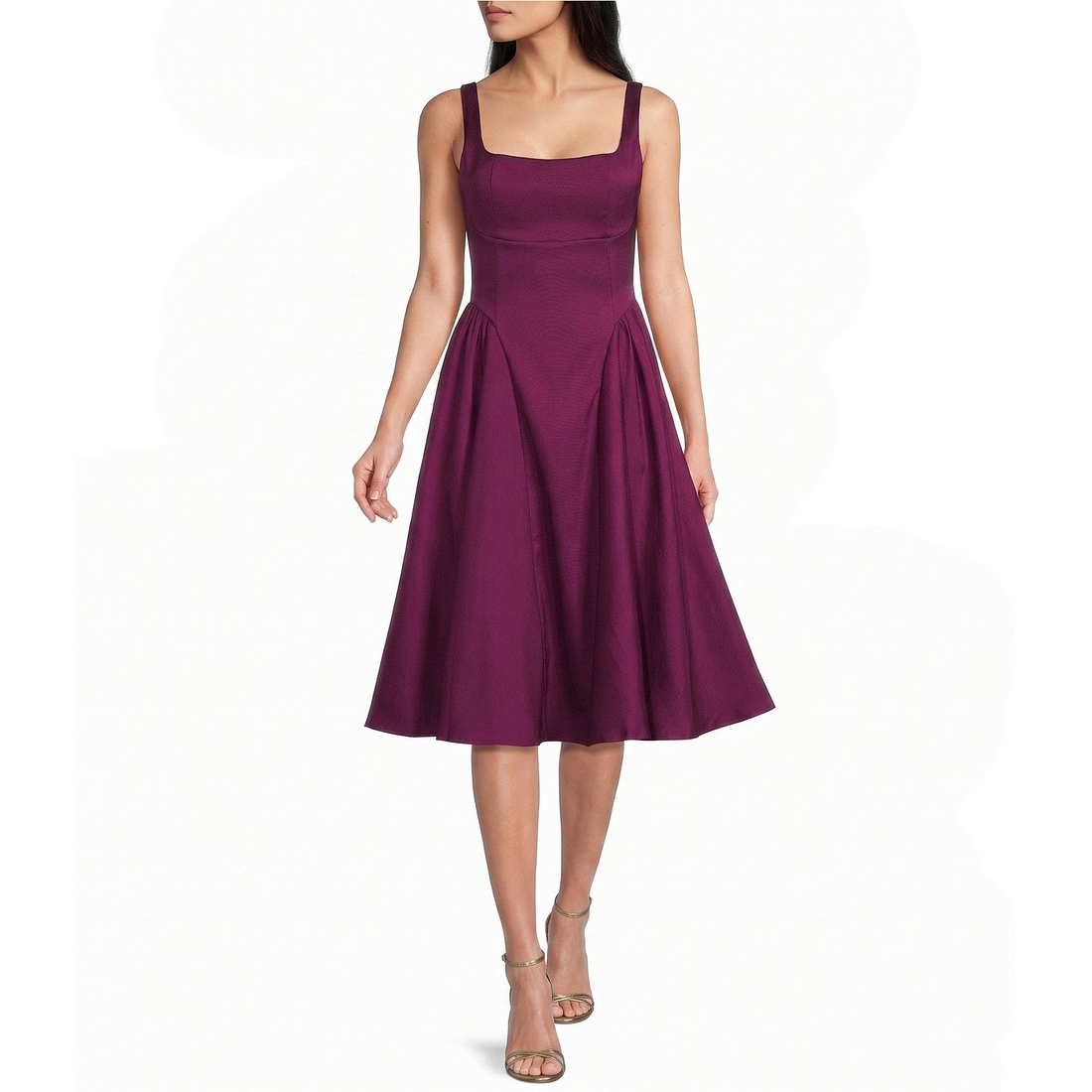 Dillard's Honey and Rosie Square Neck Open Tie Back Midi Dress available  now at Battlefield Mall