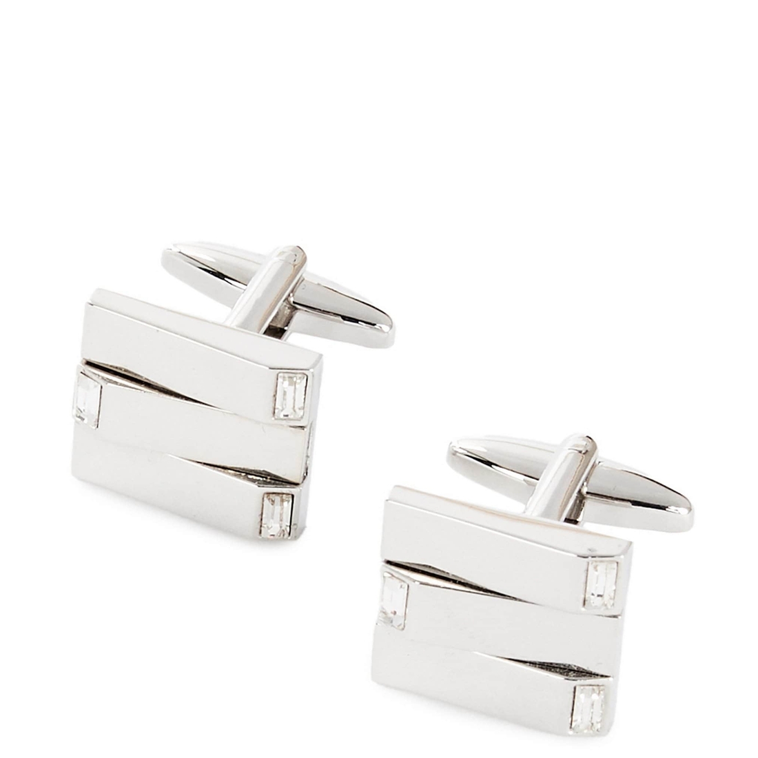 Murano Zigzag Polished Silvertone Cuff Links