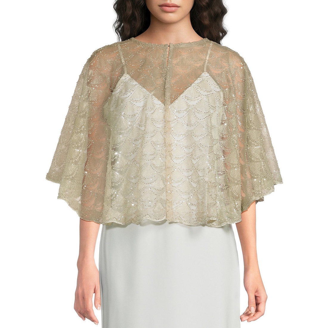 Cezanne Scallop Beads Evening Wrap