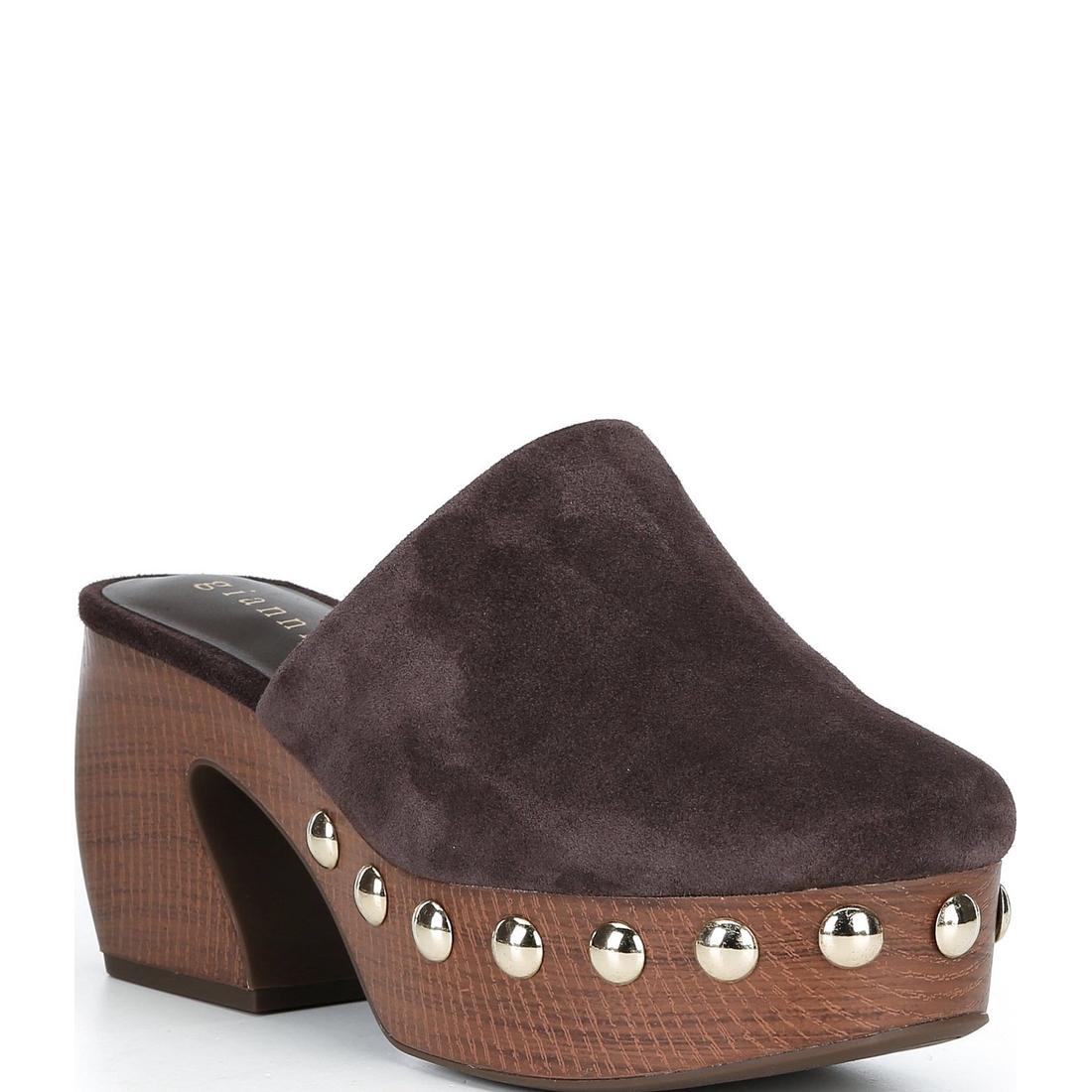 Gianni Bini Amari Studded Suede Platform Mules
