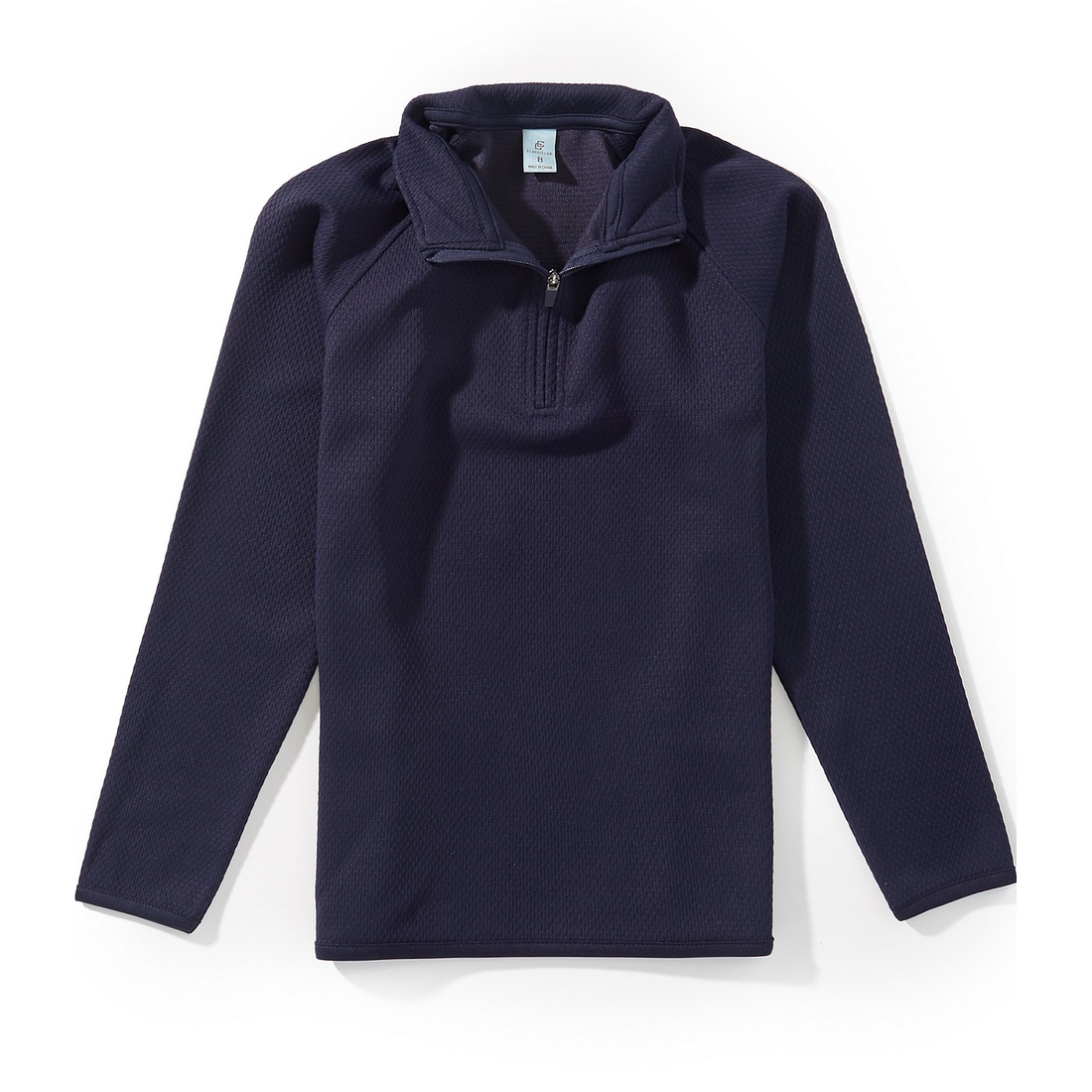 Class Club Big Boys Long Sleeve Popcorn Quarter Zip Pullover