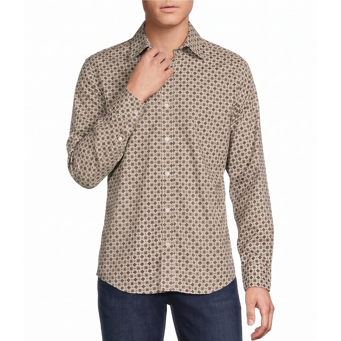 Cremieux Big Tall Premium Geometric Print Woven Shirt