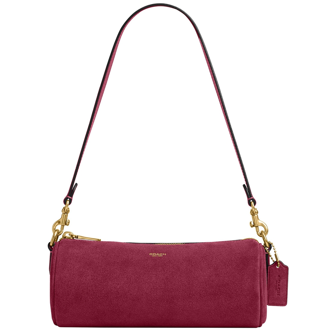 Coach Small Suede Barrel Shoulder Bag