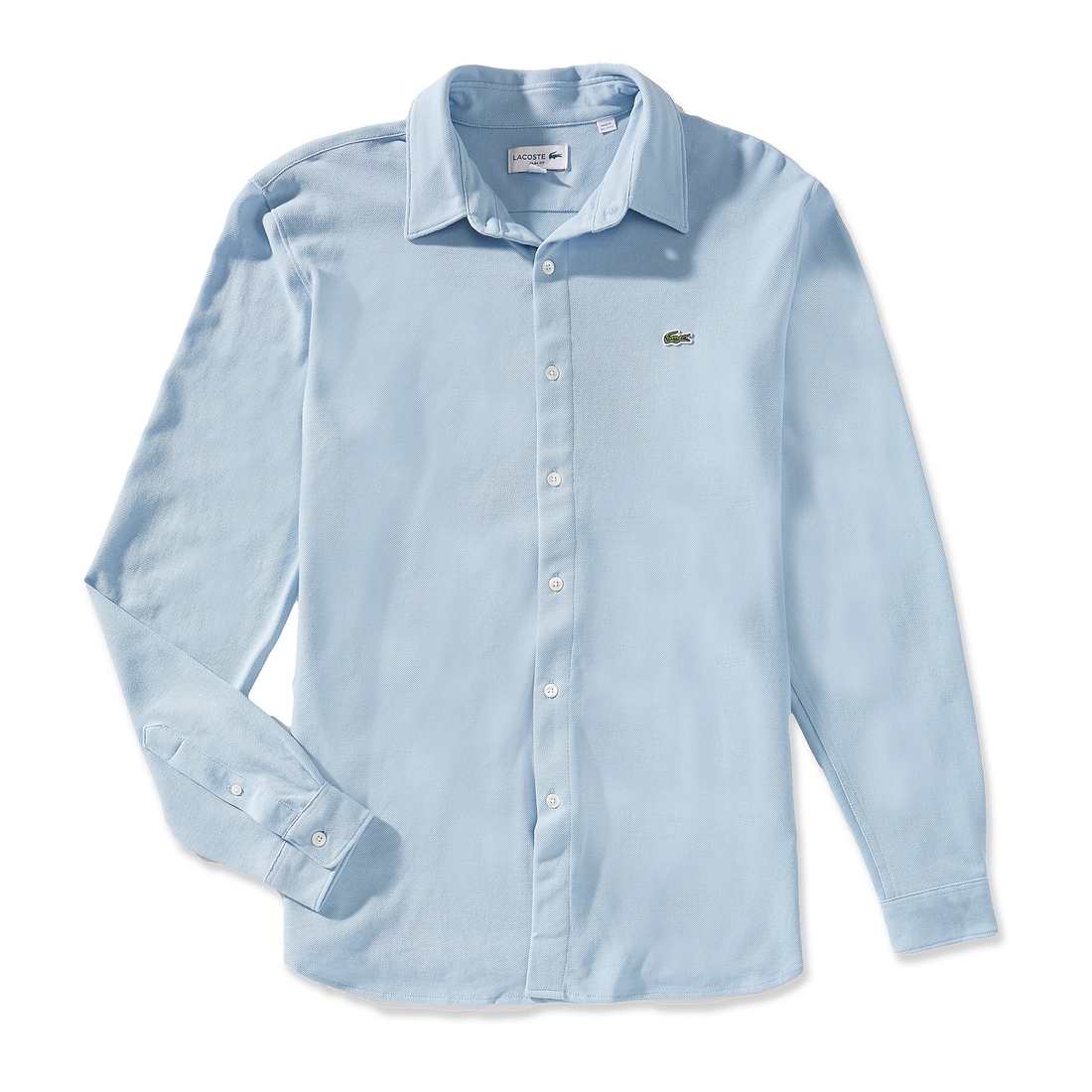 Dillard's-East/West Lacoste Slim Fit Cotton Pique Long Sleeve Woven Shirt  available now at Penn Square Mall
