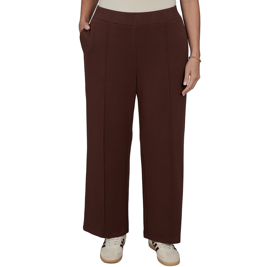 Ruby Rd. Plus Size Scuba Pique Wide Leg Pull-On Pants