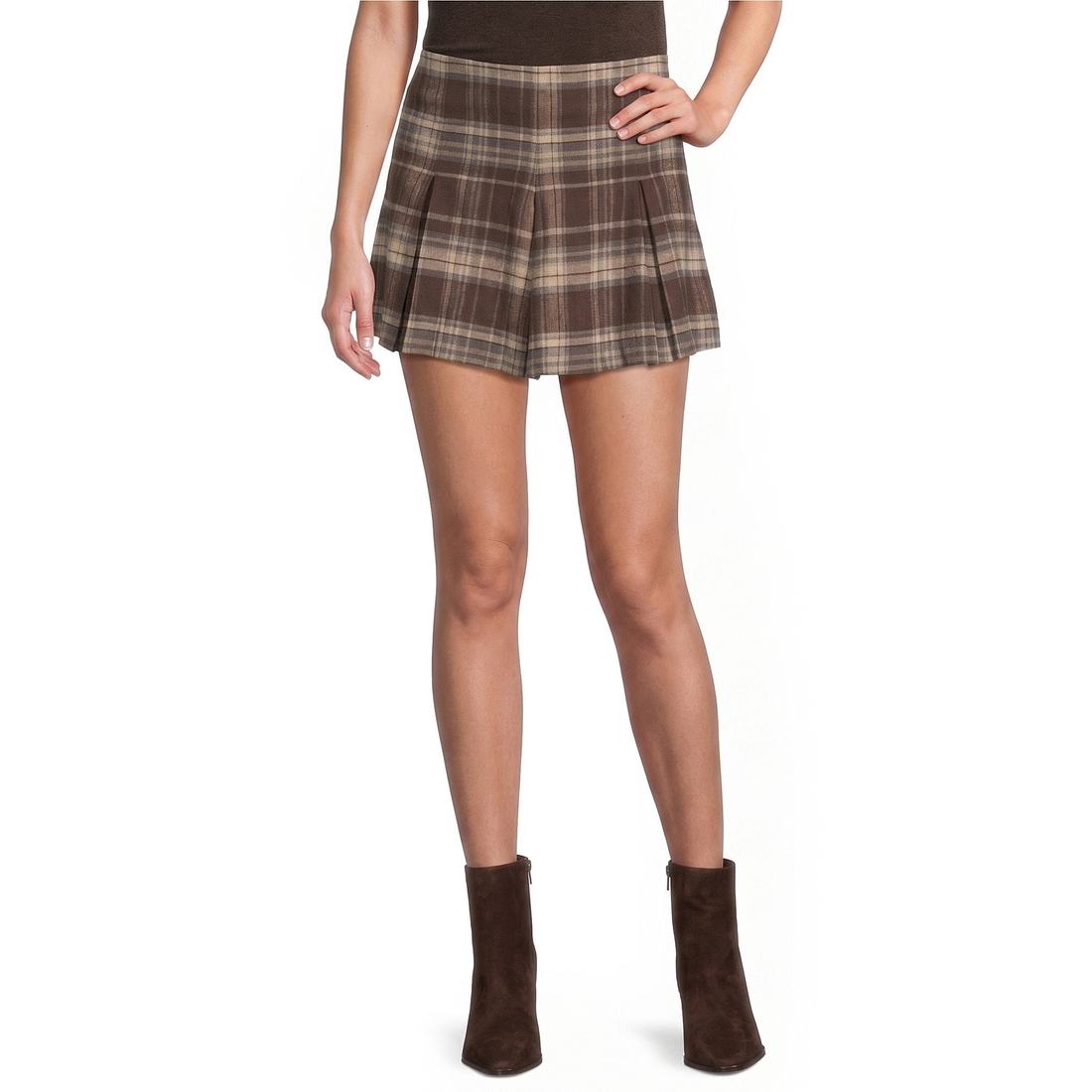 Evolutionary Plaid Mini Skirt