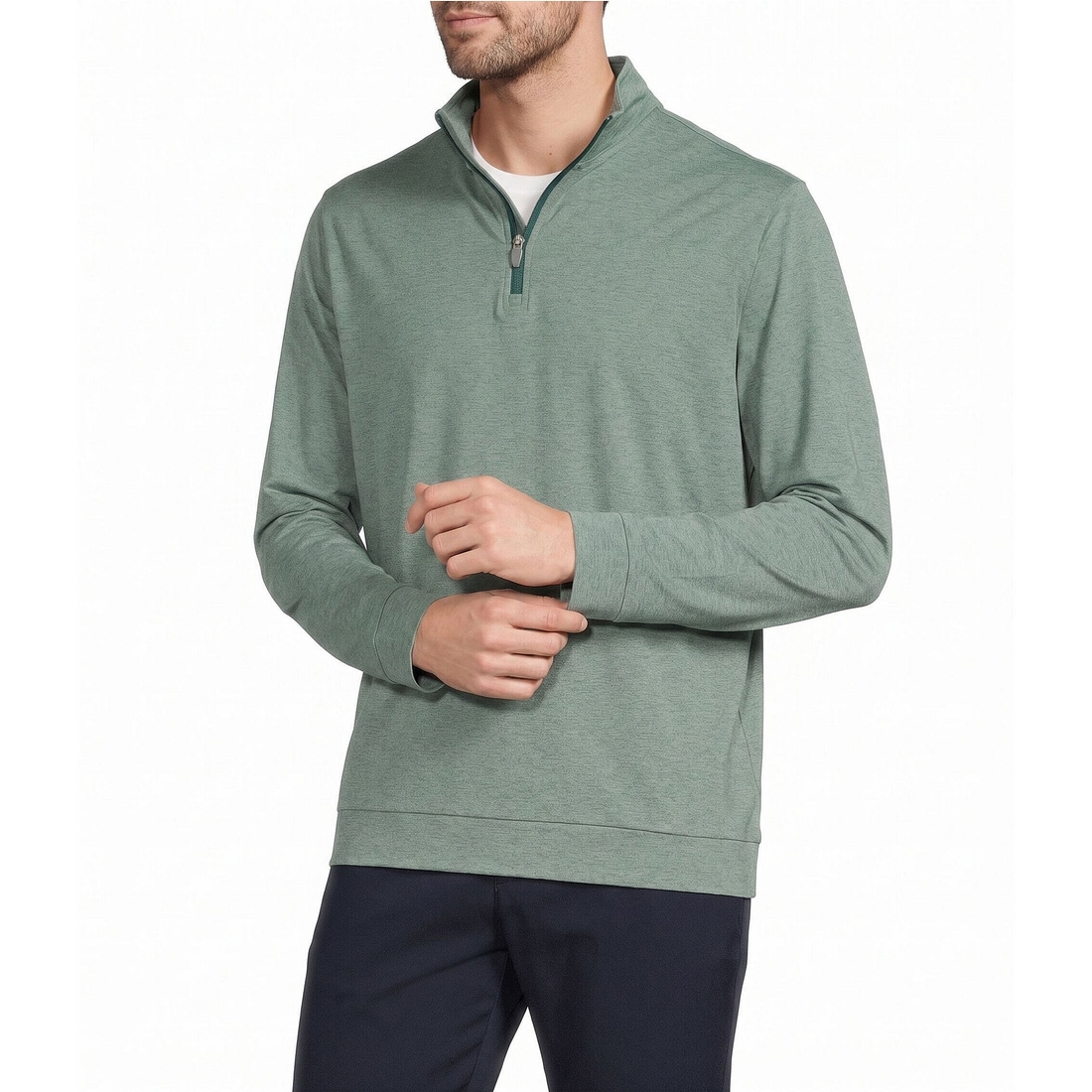 Roundtree & Yorke Big Tall Performance Solid Quarter Zip Pullover