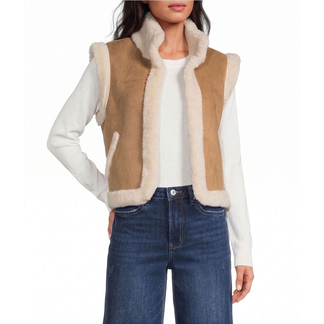 Elan Sleeveless Open Front Vest
