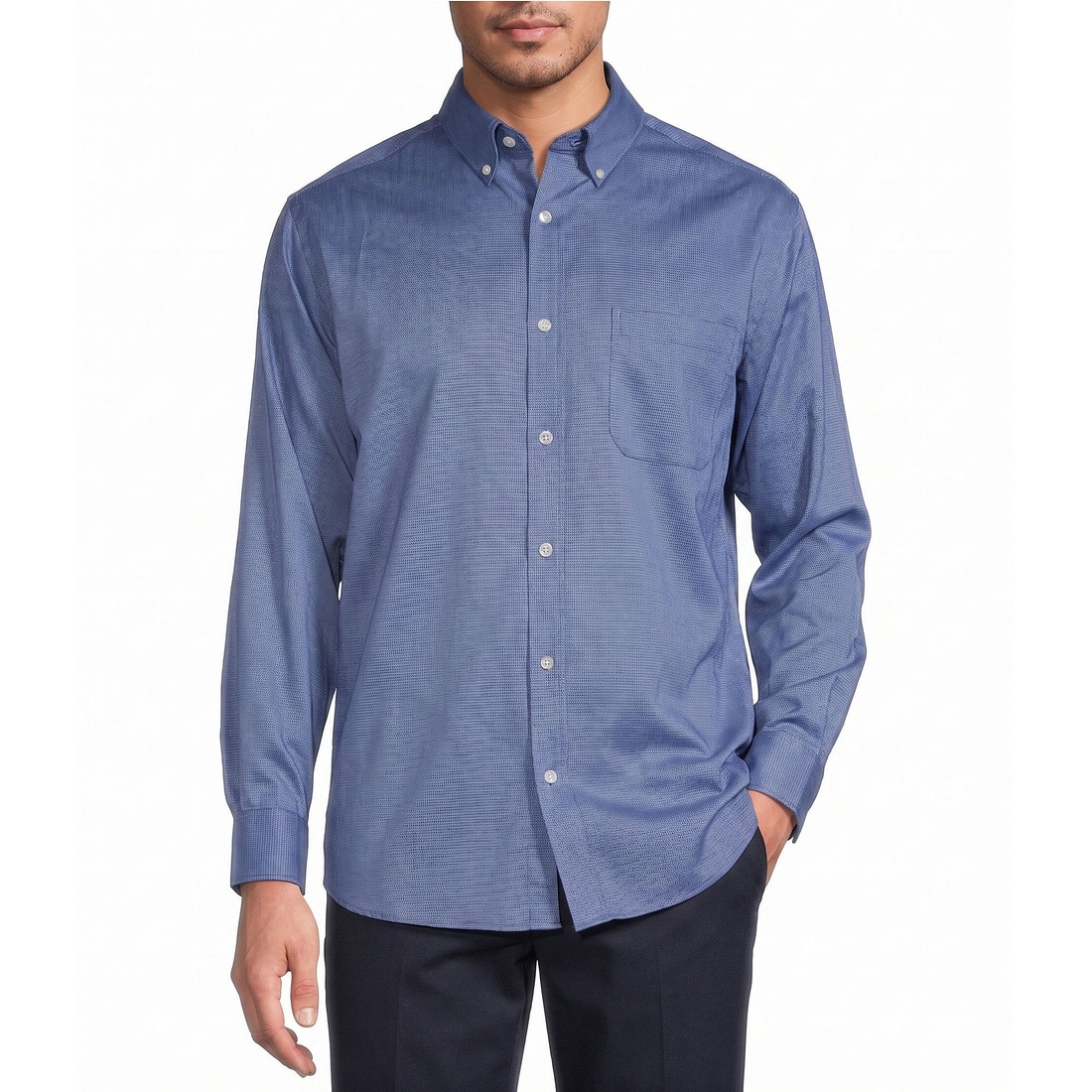 Roundtree & Yorke Big Tall TravelSmart Easy Care Solid Sport Shirt