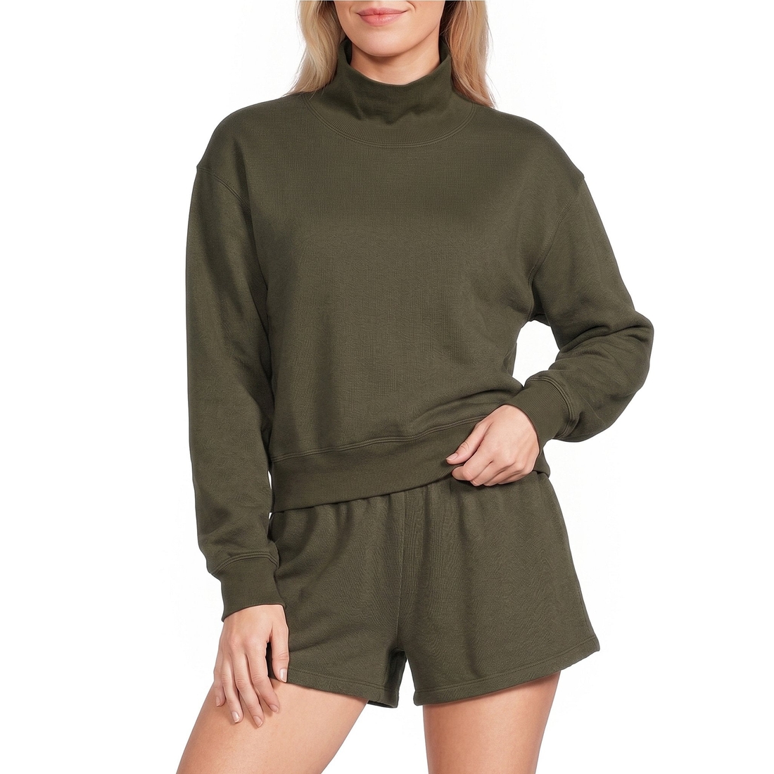 Gb Essentials Mock Neck Coordinating Sweatshirt