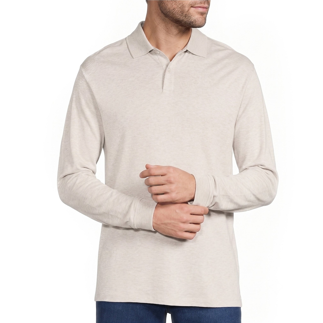 Roundtree & Yorke Supima Long Sleeve Solid Polo