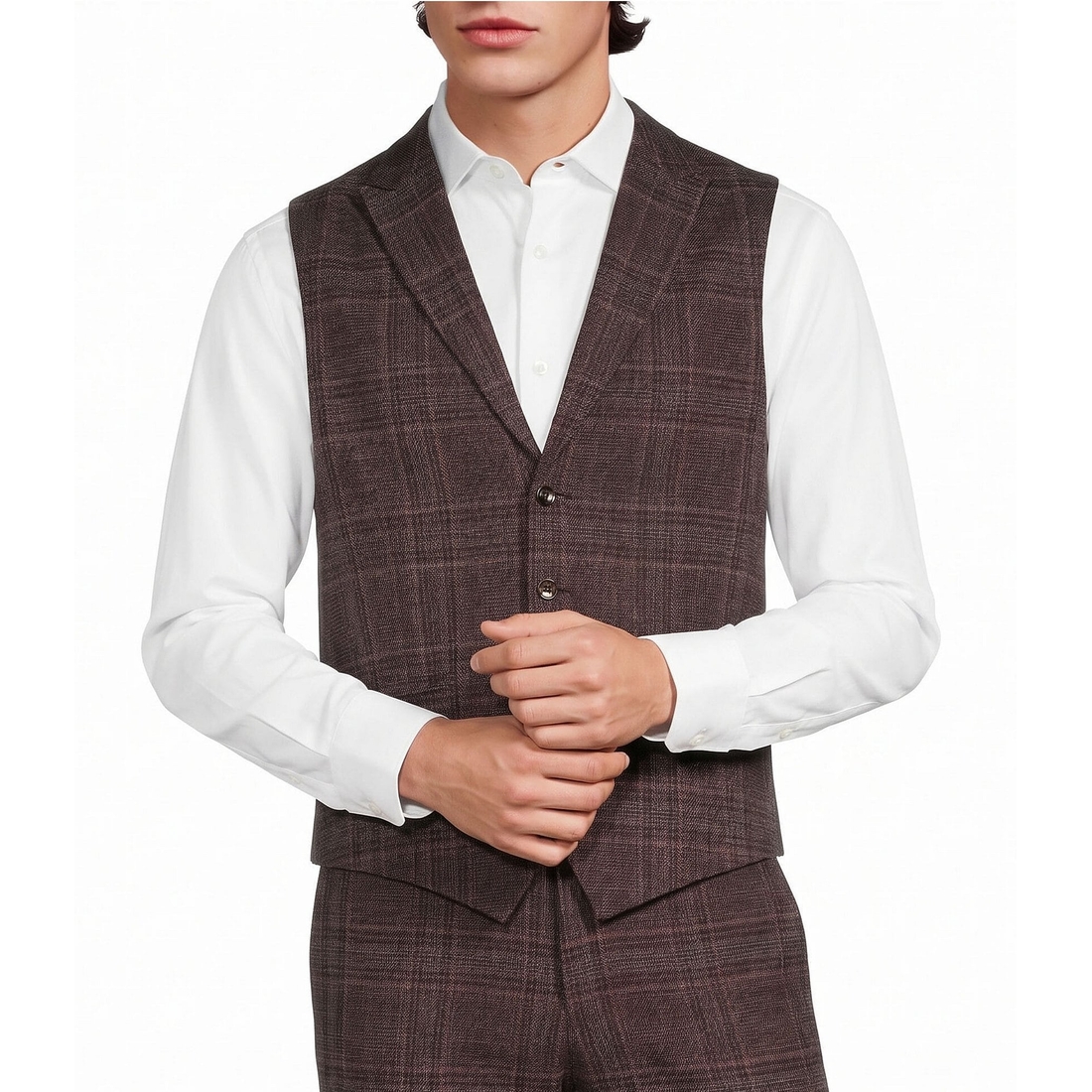 Murano Coordinating Shawl Plaid Suit Separates Vest