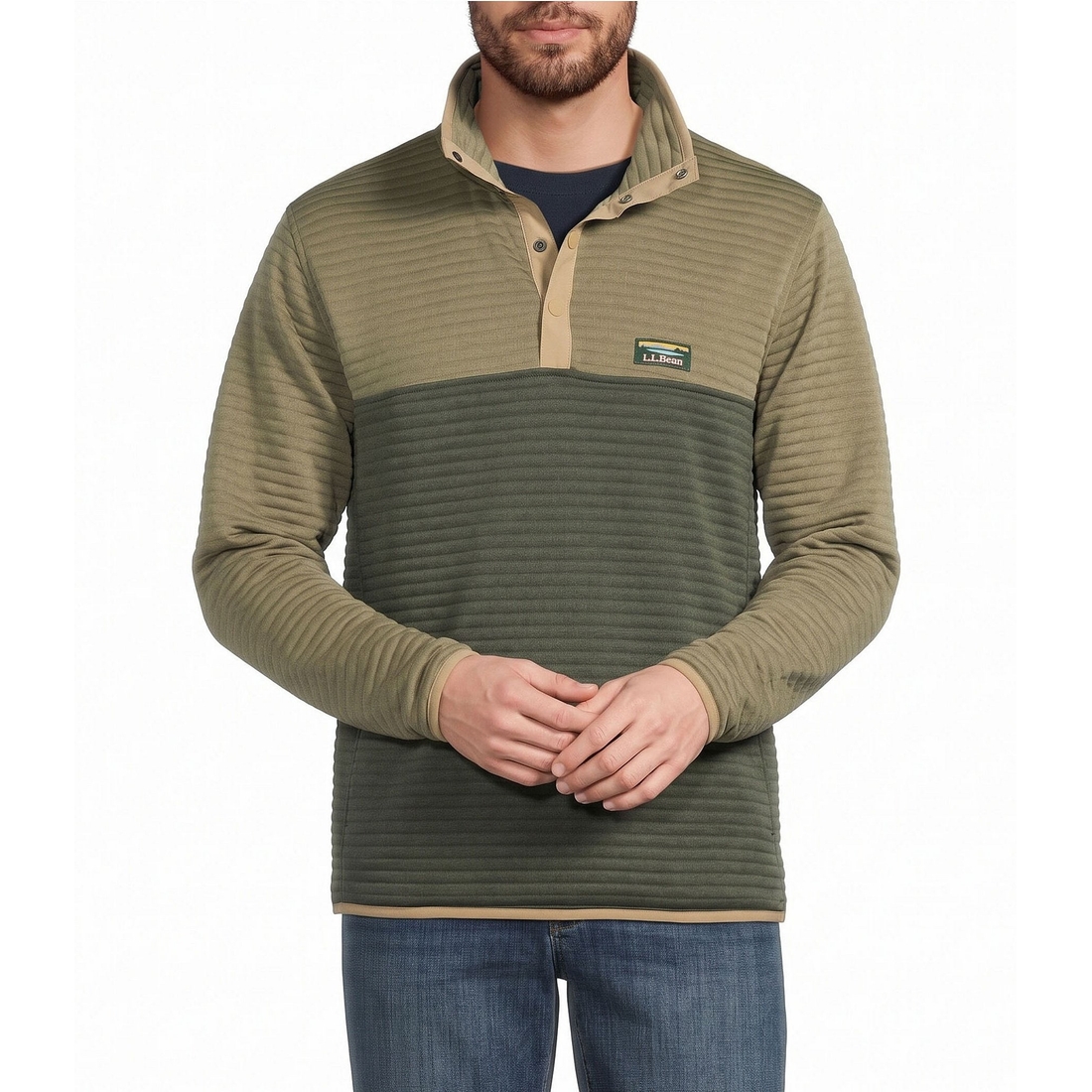 L.l.bean Airlight Knit Color Block Pullover