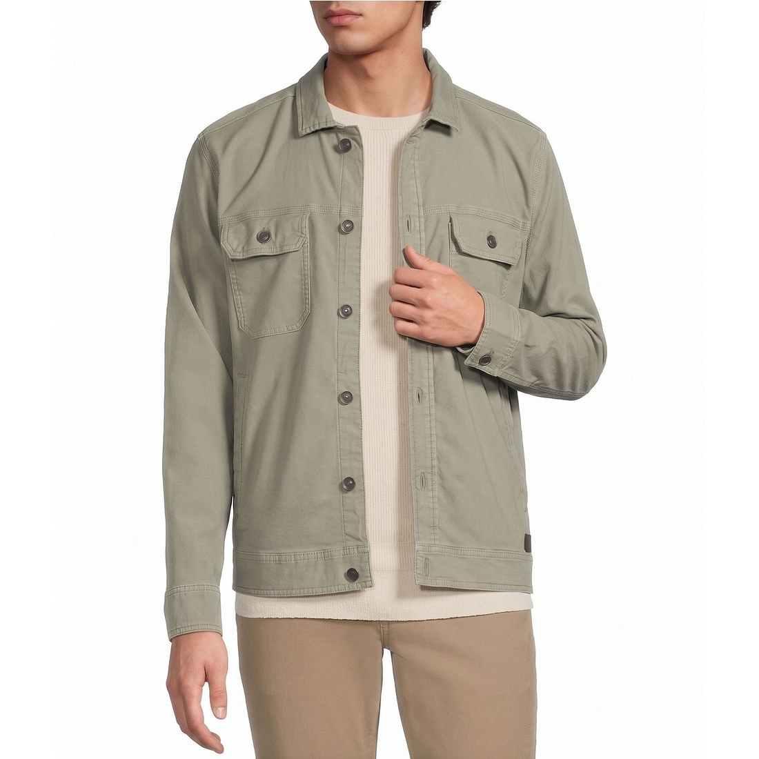 Rowm Big Tall Long Sleeve Solid Overshirt