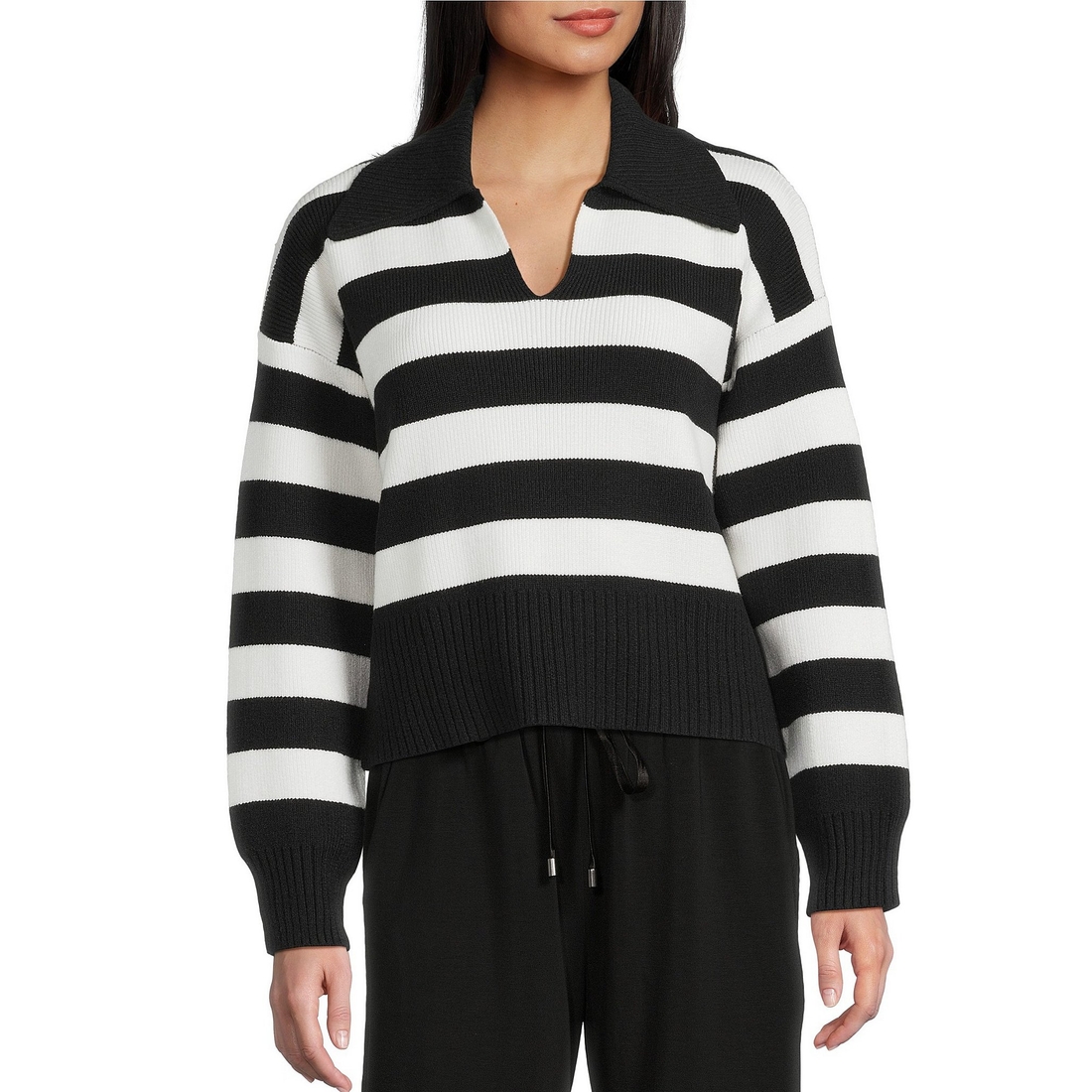 Copper Key Stripe Collared Sweater