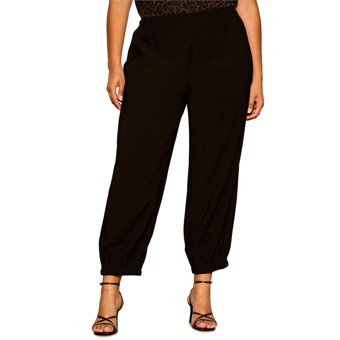Sanctuary Plus Size Micro Balloon Leg Pull-On Twill Pants