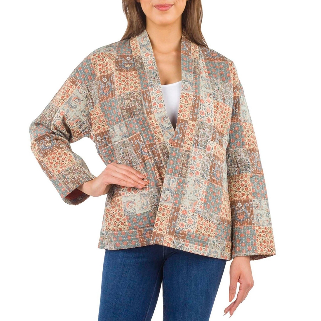Patricia Nash Kantha Floral Patchwork Jacket