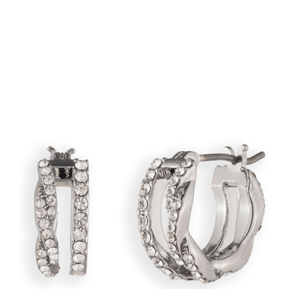 Givenchy Pave Crystal Pave Split Hoop Earrings