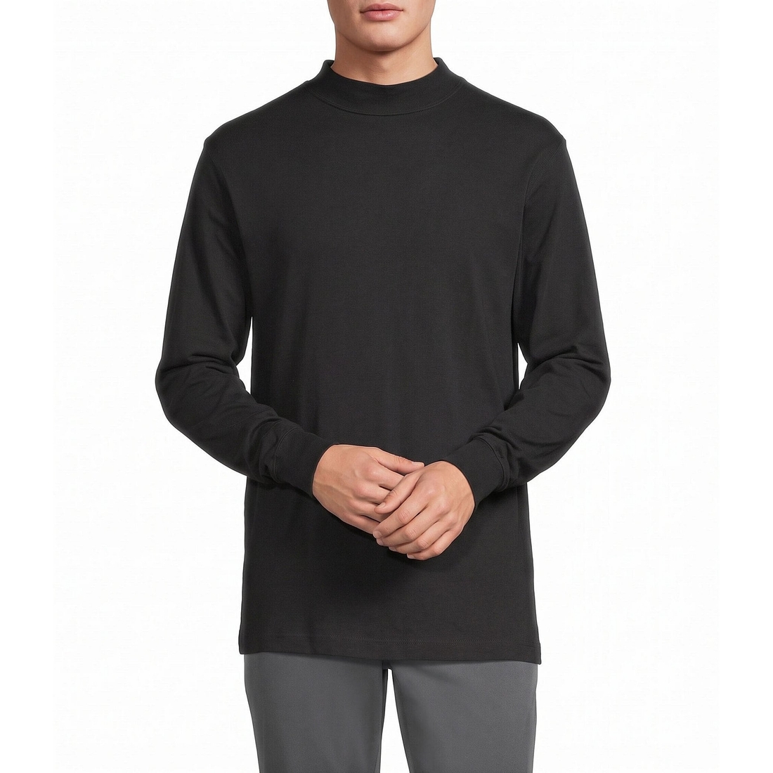 Roundtree & Yorke Big Tall Mock Neck Pullover