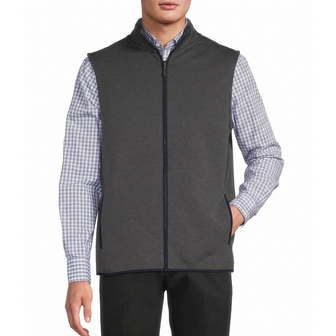 Roundtree & Yorke Big Tall TravelSmart Solid Full-Zip Vest