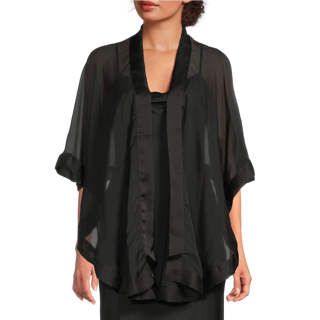 Cezanne Satin Bordered Evening Wrap