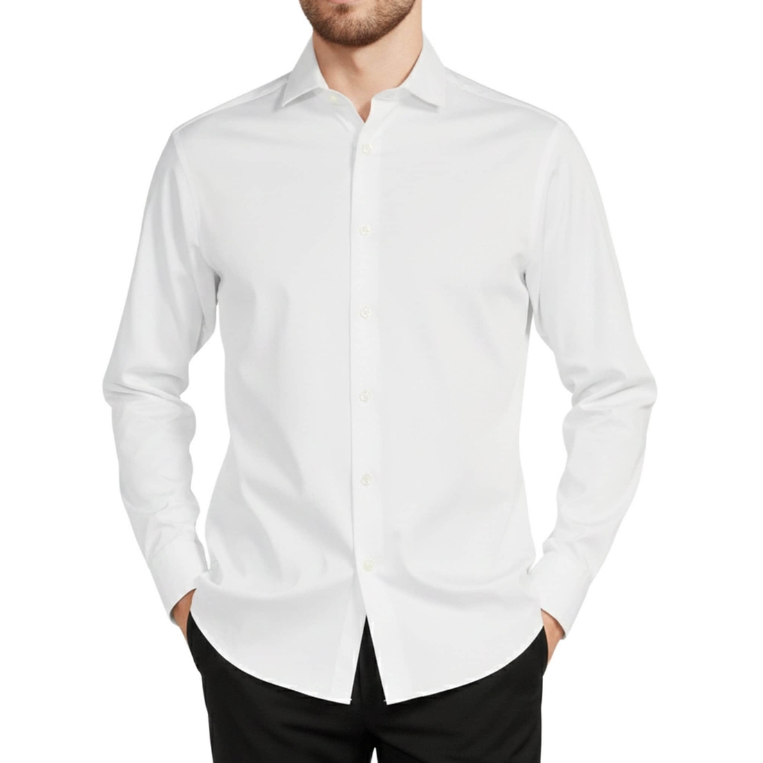 Murano Big Tall Wardrobe Essentials Classic Fit Solid Woven Shirt