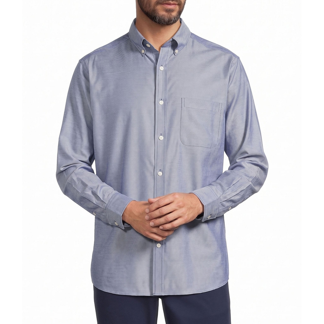 Roundtree & Yorke Big Tall Solid Oxford Sport Shirt
