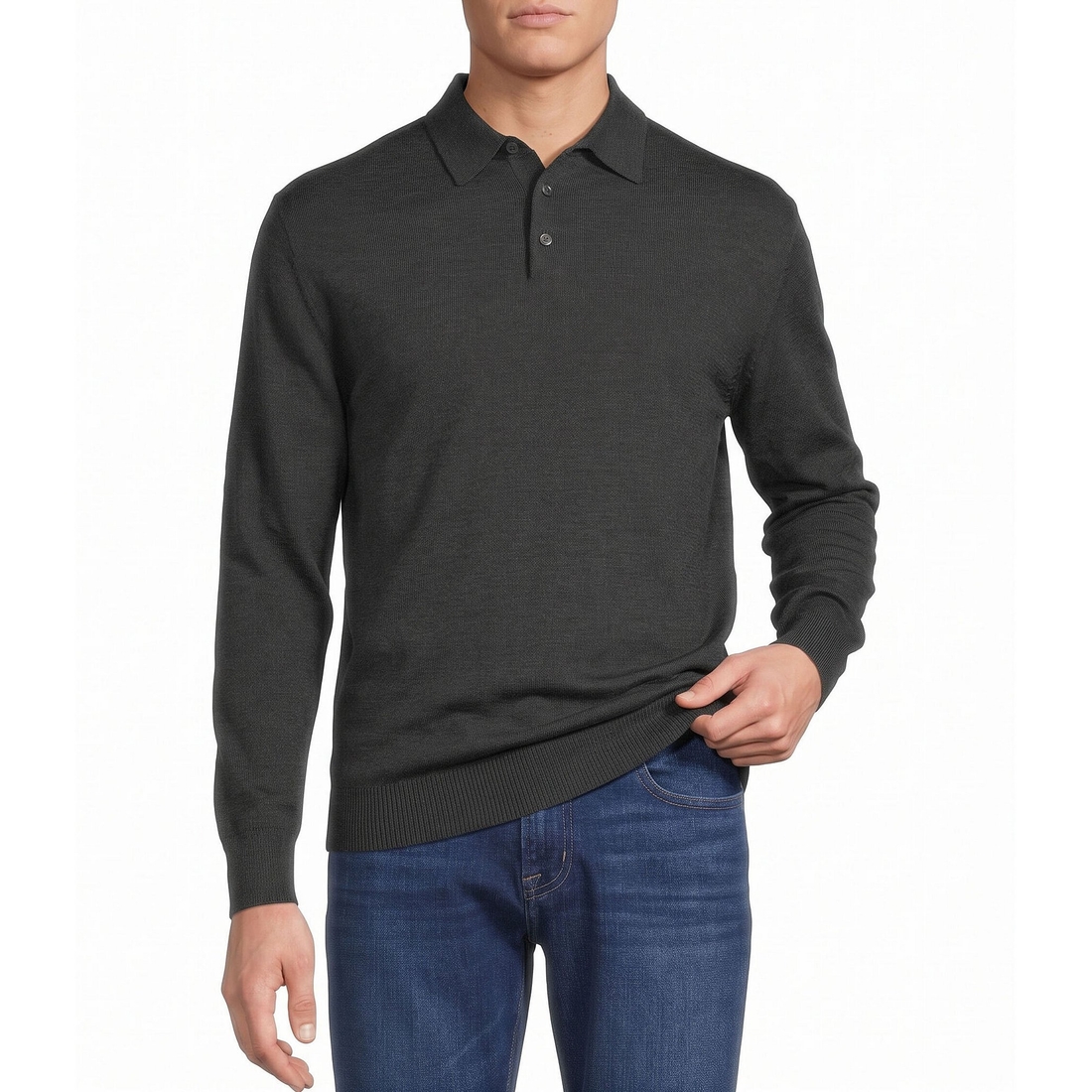 Cremieux Blue Label Solid Wool Polo Sweater
