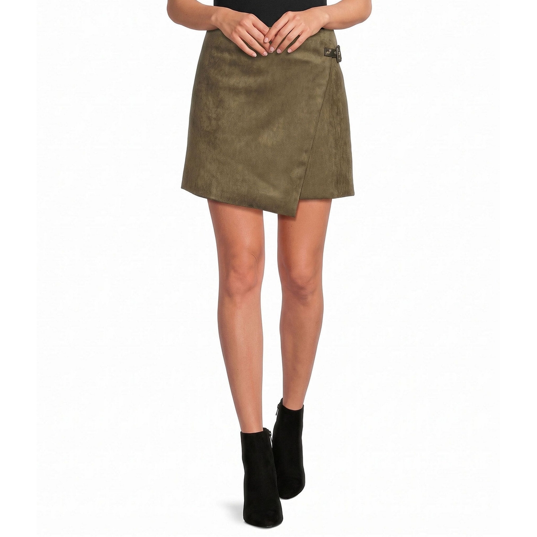 Le' Al.x Suede Wrap Coordinating Mini Skirt