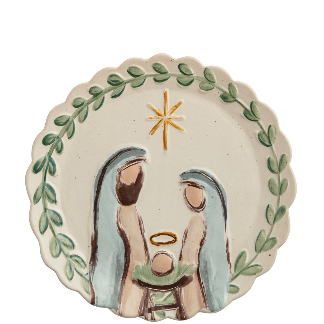Mud Pie Nativity Round Platter