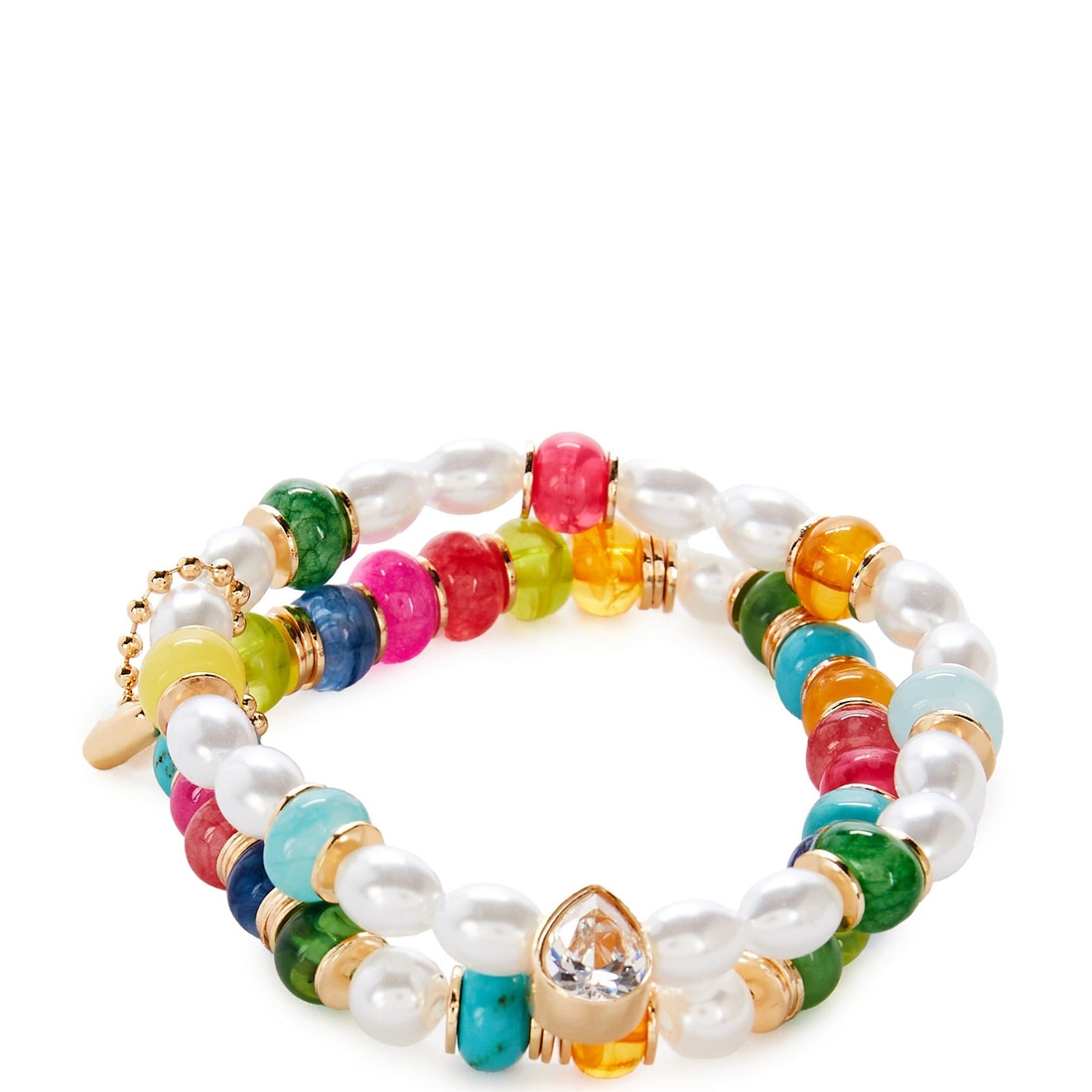 Anna & Ava Pearl Stone Stretch Beaded Bracelet Set