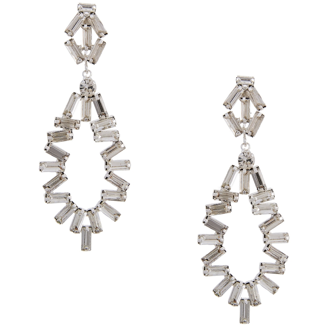 Cezanne Baguette Loop Statement Drop Earrings