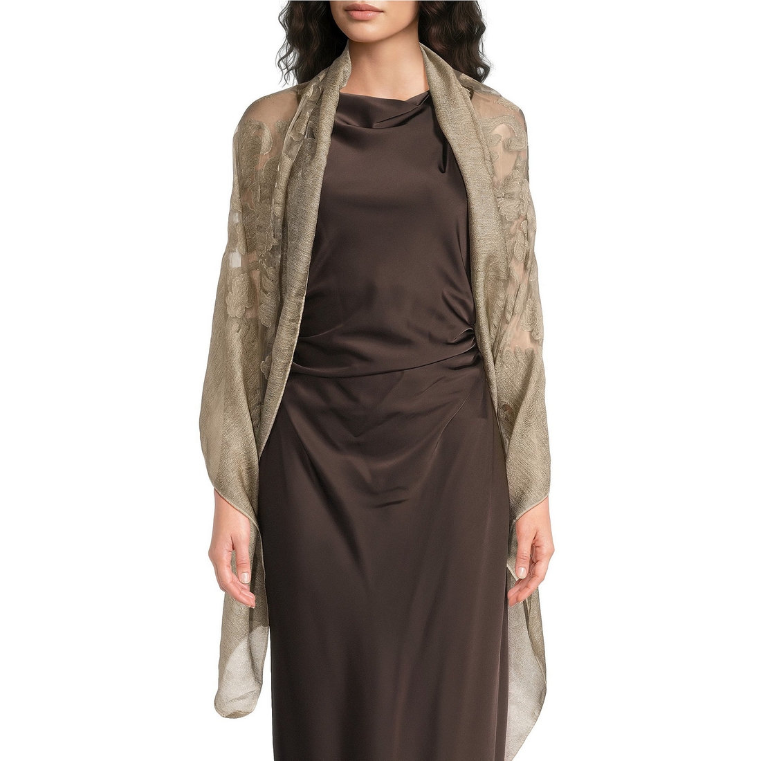 Cezanne Sheer Bordered Evening Wrap