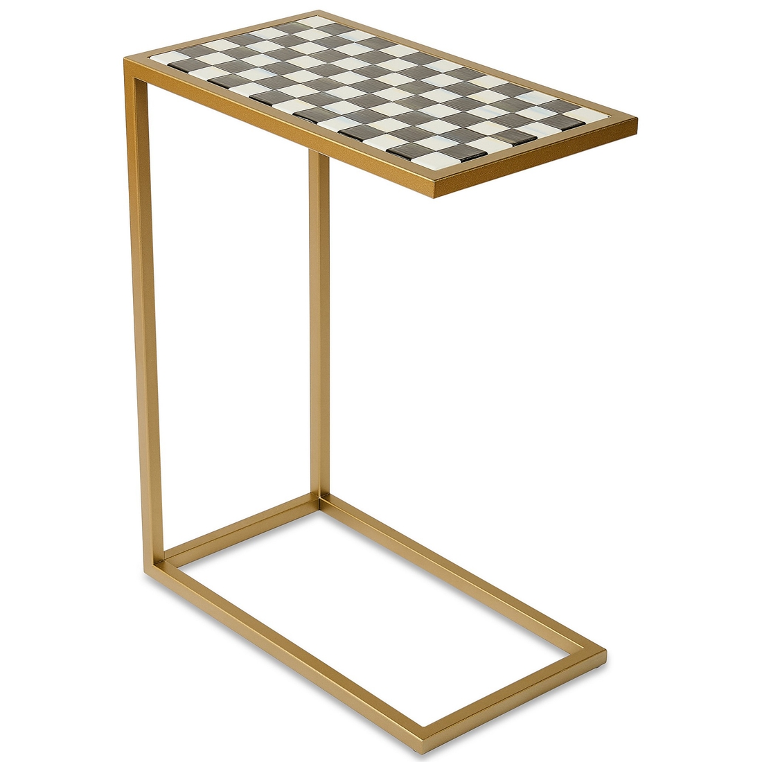 Mackenzie-childs Check Enamel C-Frame Side Table