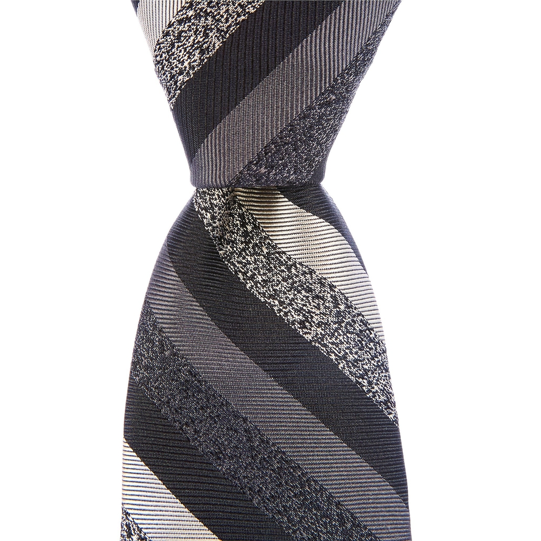 Murano Sateen Narrow Multi Stripe Silk Poly Tie