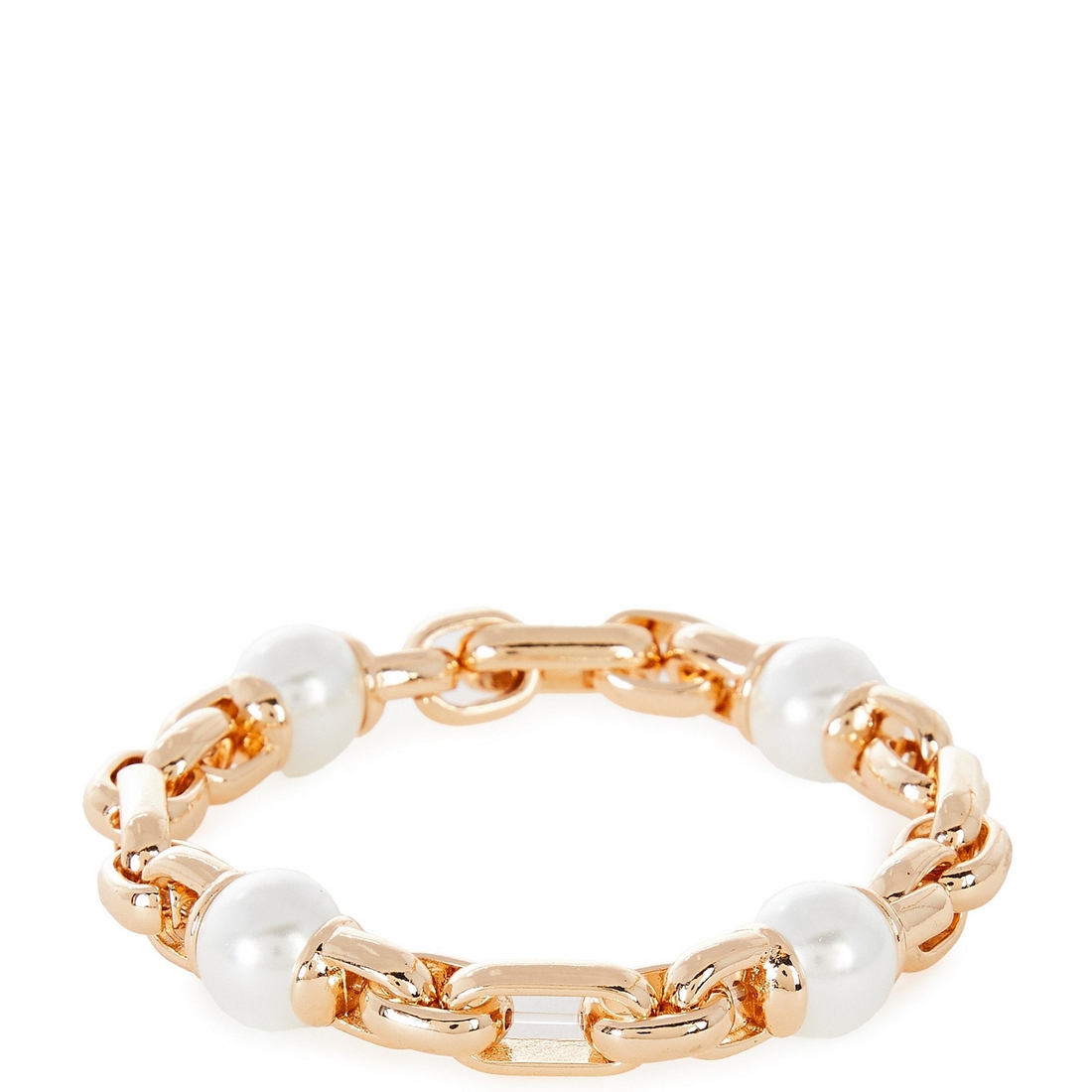 Dillard's Pearl Oval Link Chain Stretch Bracelet