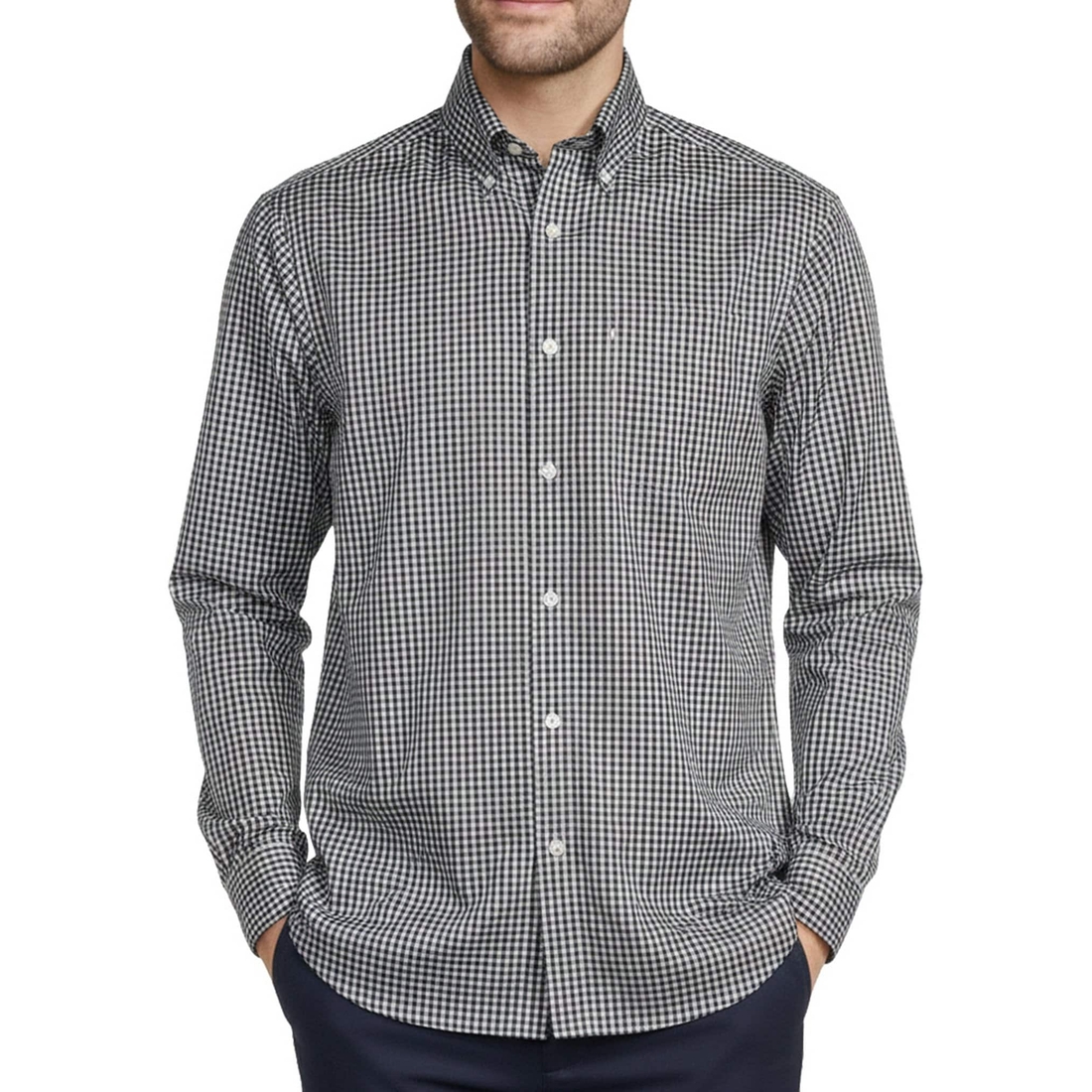 Hart Schaffner Marx State Street Essentials Medium Checked Button-Down Collar Sportshirt