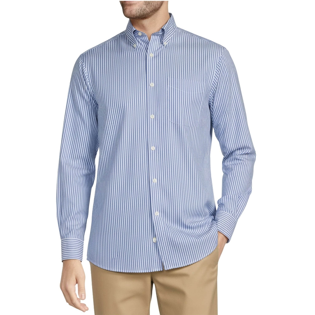 Hart Schaffner Marx State Street Essentials Striped Button-Down Collar Sportshirt