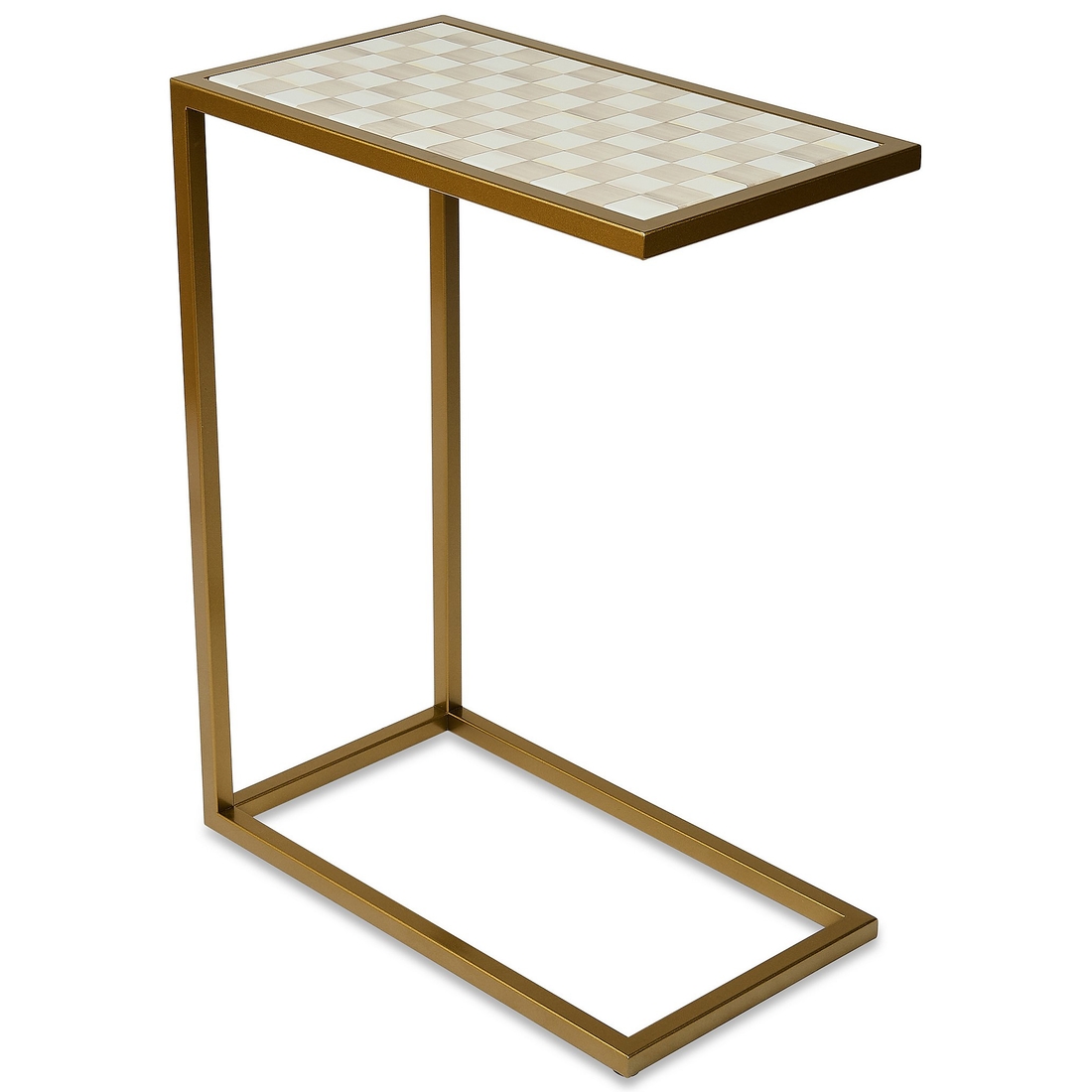 Mackenzie-childs Check Enamel C-Frame Side Table