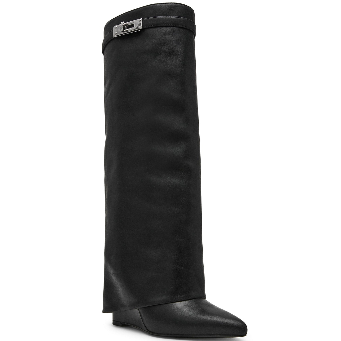 Steve Madden Impala Leather Fold Over Tall Wedge Boots