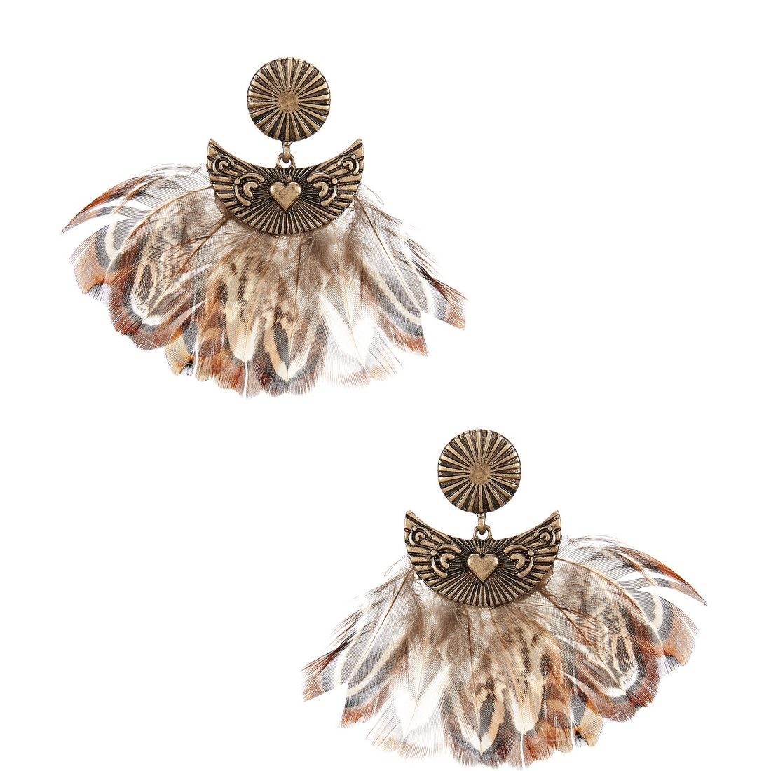 Anna & Ava Western Feather Statement Drop Earrings